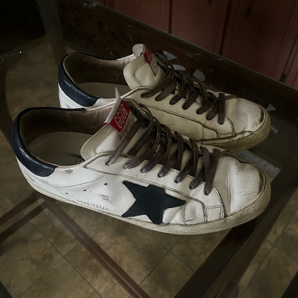 Golden goose white/blue camo.